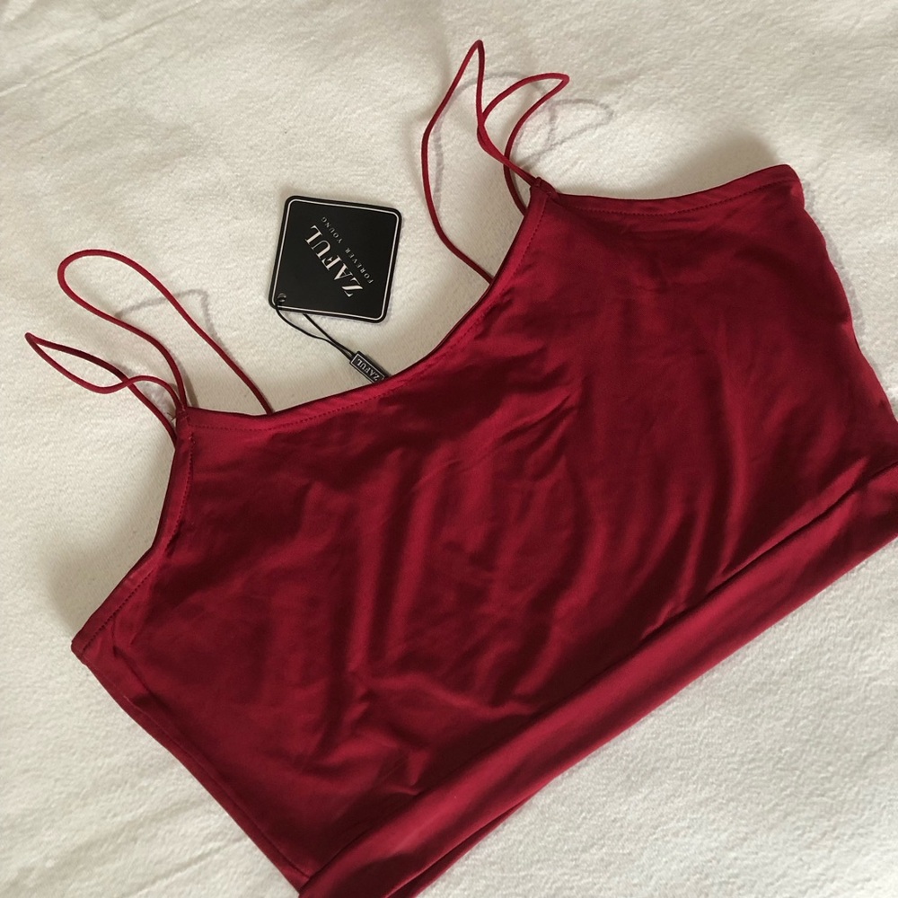 💋ZAFUL Burgundy Strappy Bra ❤️